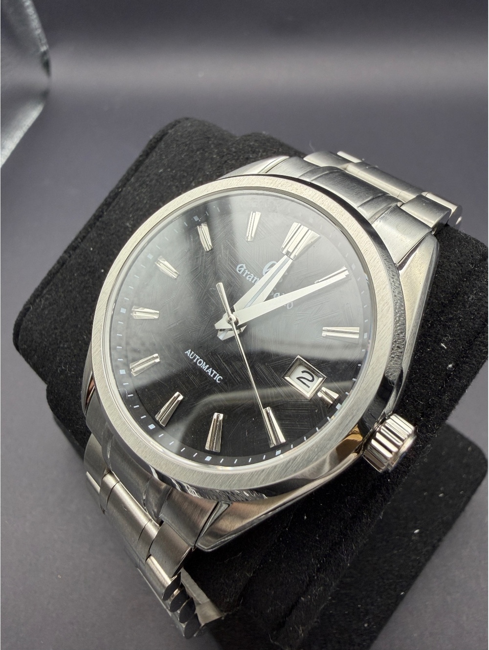 Custom Black Textured Dial Automatic Watch Mod